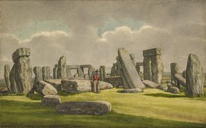 Stonehenge from the W.S.W., Showing Ruins with Soldier, 1824-1839 by Henry Browne