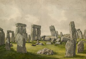 The Interior of Stonehenge in its Present State, Showing Interior of Stones, Man and Dog