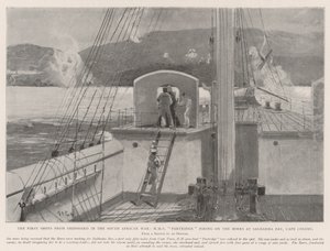 The First Shots from Shipboard in the South African War, HMS Partridge Firing on the Boers at Saldanha Bay, Cape Colony by Henry Charles Seppings Wright