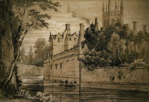 Magdalen College - A View on the Cherwell Looking Towards the Bridge