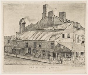 Old House, Corner of Peck Slip and Water Street by Henry Farrer