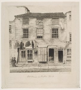 Old House in Rector Street from Scenes of Old New York by Henry Farrer