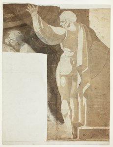 Male Figure with Left Arm Raised Seen from the Back, and Fragment of Old Man by Johann Heinrich Füssli