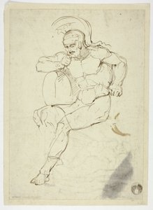 Seated Warrior (recto); Striding Warrior (verso) by Henry Fuseli