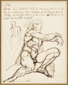 Study of Ignudo in Sistine Chapel, Rome (recto); Paraphrase of the Ignudo Seated to Upper Right of Prophet Jeremiah in Chapel, Rome (verso)