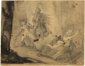 Theodore Meets in the Wood the Specter of His Ancestor Guido Cavalcanti, Chasing with Mastiffs His Former Disdainful Mistress by Johann Heinrich Füssli