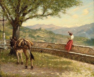 Calling to the Valley by Henry Herbert La Thangue