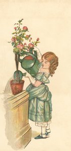 The Princess Gardening (color lithograph) by Henry Hetherington Emmerson