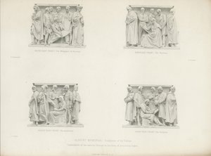 Sculptures on the podium of the Albert Memorial by Henry Hugh Armstead