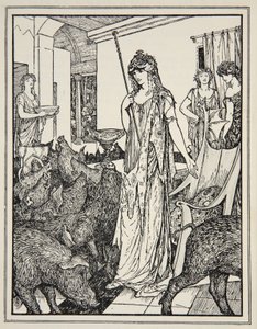 Circe sends the Swine (The Companions of Ulysses) to the Styes, frontispiece from 