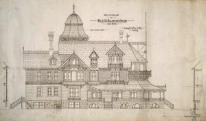House for Mr. S.W. Allerton, Lake Geneva, Wisconsin: West Elevation
