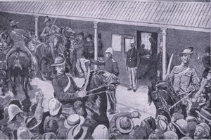 Colonial Reinforcements for South Africa: A Rush of Applicants for Enrolment at Sydney, from After Pretoria: The Guerilla War by Henry Marriott Paget