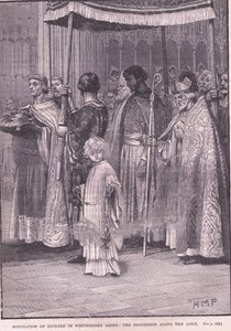 Coronation of Richard I in Westminster Abbey: The Procession Along the Aisle by Henry Marriott Paget