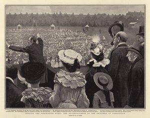 Singing the Coronation Hymn, the Entertainment to the Children of Paddington by Henry Marriott Paget