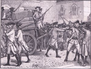 Troops Escorting the Stamped Paper to City Hall, New York AD 1765 by Henry Marriott Paget