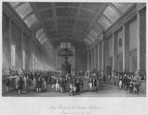 Long Room in the Custom House. Payment of the Customs