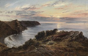 Across Shipload Bay to Lundy Island, North Devon, 1859 by Henry Moore