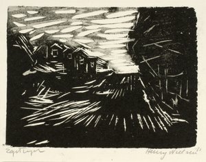 Broad Road, Houses, Trees by Henry Nielsen