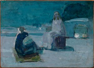 Study for Christ and Nicodemus on a Rooftop