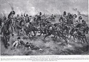 Bringing the Guns into Action, Waterloo, Illustration from 