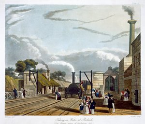 Taking in Water at Parkside, Liverpool and Manchester Railway by Henry Pyall