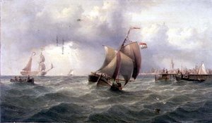 A Dutch Pink off a Jetty by Henry Redmore