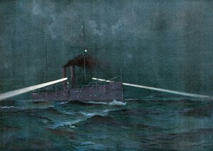 The Enforcement of the Neutrality Laws with Spain, The Cruiser Montgomery and the Gun-Boat Annapolis Patrolling Cuban Waters in Search of a Filibustering Schooner by Henry Reuterdahl