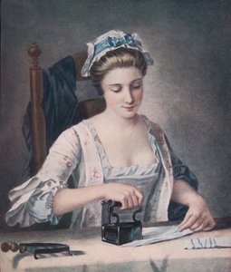 A Laundry Maid Ironing by Henry Robert Morland