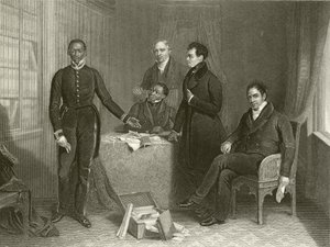 Jan Tzatzoe, Andries Stoffles, Rev Dr Philip and Rev Mess Read, Senior and Junior by Henry Room