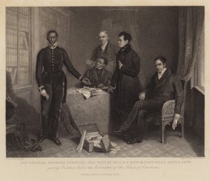 Jan Tzatzoe, Andries Stoffles, the Reverend Dr Philip and the Reverend Messrs Read, senior and junior, giving evidence before the committee of the House of Commons by Henry Room