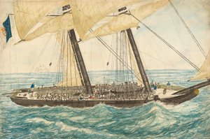The Portuguese Slaver Diligenté Captured by H.M. Sloop Pearl with 600 Slaves on Board by Henry Samuel Hawker
