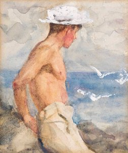 Study of a Young Man Looking Out to Sea