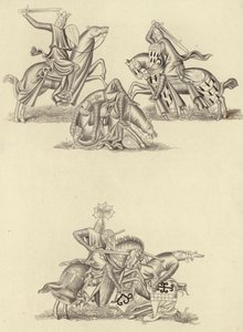 Knights fighting by Henry Shaw