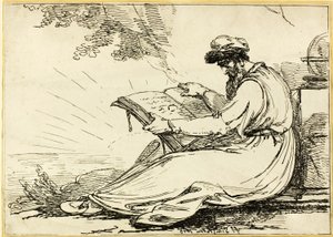 Oriental with a Beard, Reading a Book by Henry Singleton