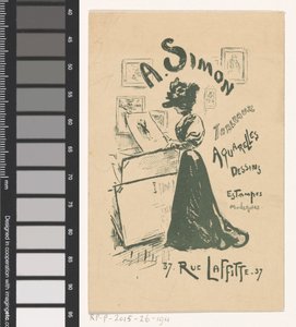 Business Card of Art Dealer A. Simon in Paris