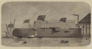Floating HMS Sultan out of Dock by Henry Spernon Tozer