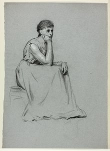 Seated Woman Resting on her Elbow