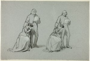 Two Sketches: Father and Daughter by Henry Stacy Marks