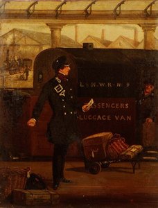 A Guard by a L & N-W. R. Luggage Van by Henry Thomas Alken