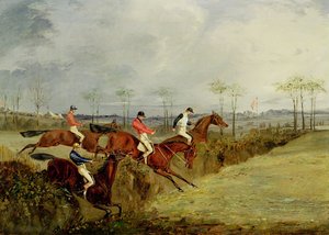 A Steeplechase, Taking a Hedge and Ditch