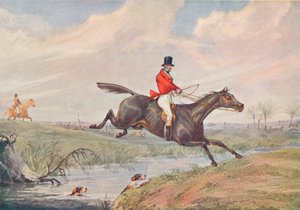 Fox Hunting: Leaping the Brook, 1906 by Henry Thomas Alken