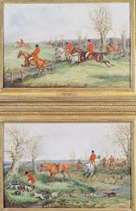 Pair of Hunting Scenes, 19th Century by Henry Thomas Alken