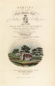 Title Page with Calligraphic Title and Vignette of English Tudor by Henry Thomas Alken