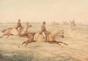 Two Riders Exercising Horses at a Gallop by Henry Thomas Alken