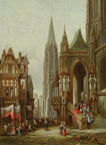 Ecclesiastical Procession Entering a Cathedral