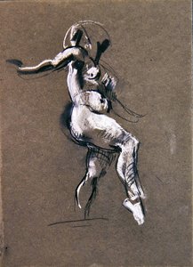 Female nude standing by Henry Tonks