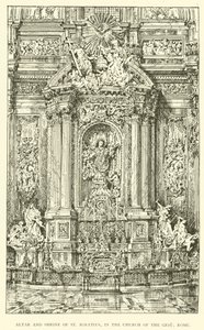Altar and Shrine of St Ignatius, in the Church of the Gesu, Rome by Henry William Brewer