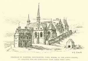 Chapelle du Martyre, Montmartre, Paris, where, in the Lower Chapel, St Ignatius and his companions took their first vows (engraving) by Henry William Brewer