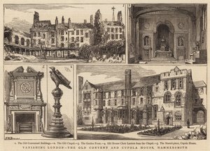 Vanishing London, the Old Convent and Cupola House, Hammersmith by Henry William Brewer