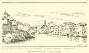 View from Ponte Quattro Capi, Rome by Henry William Brewer